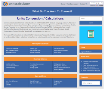 Unitscalculator